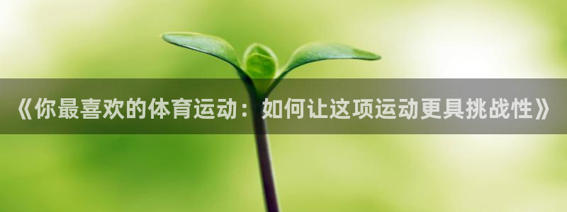 谈球吧：《你最喜欢的体育运动：如何让这项运动更具挑战性》